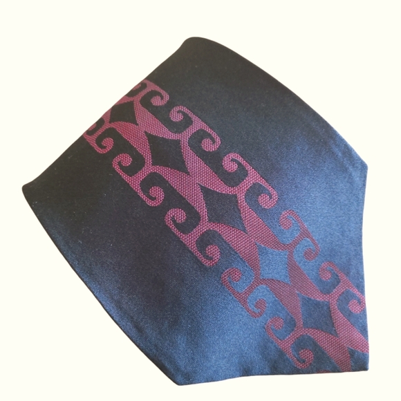 Fratelli Moda Mens Silk Tie Black Red Office Business Career - Picture 1 of 7
